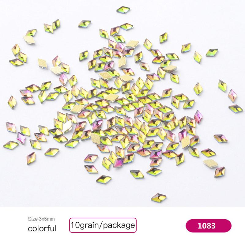 Стразы для дизайна ногтей, 10 шт./упак., плоская форма, каплевидный конский глаз, прямоугольное пламя, 3D украшение для ногтей
