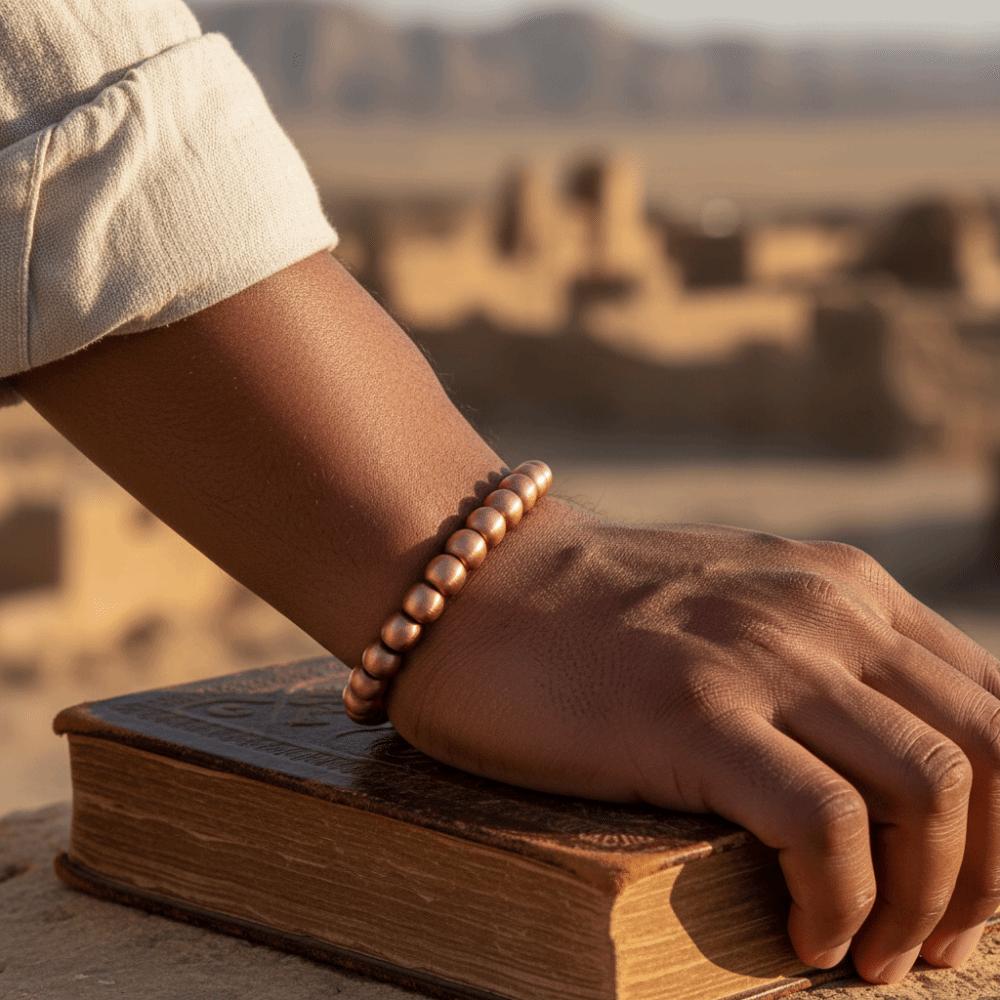 Elastic Cord Pure Copper Bracelet Pure Copper Beaded Bracelet New Copper Bead Bracelet Women Men