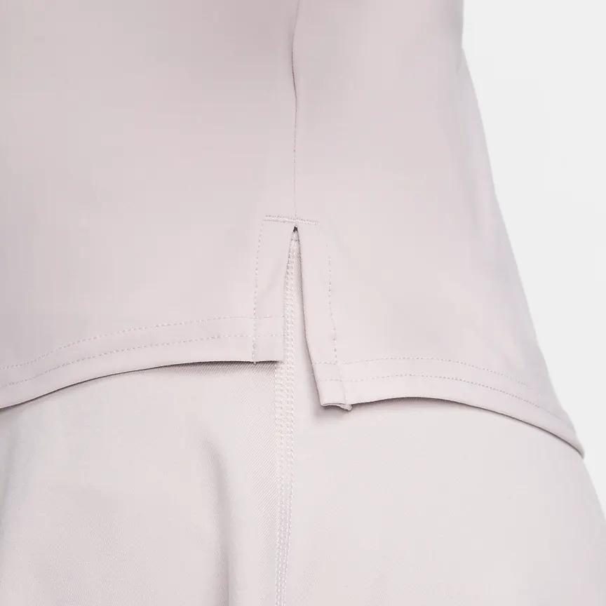 Nike Однотонная повседневная футболка с длинным рукавом и застежкой-молнией на половину длины, женские топы, серо-фиолетовый FV0258-019