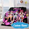 Custom Name KPop Cartoon Blanket bed sofa Blanket Flannel Blanket for Camping, Hiking, Picnic Essentials,gift for Fan family