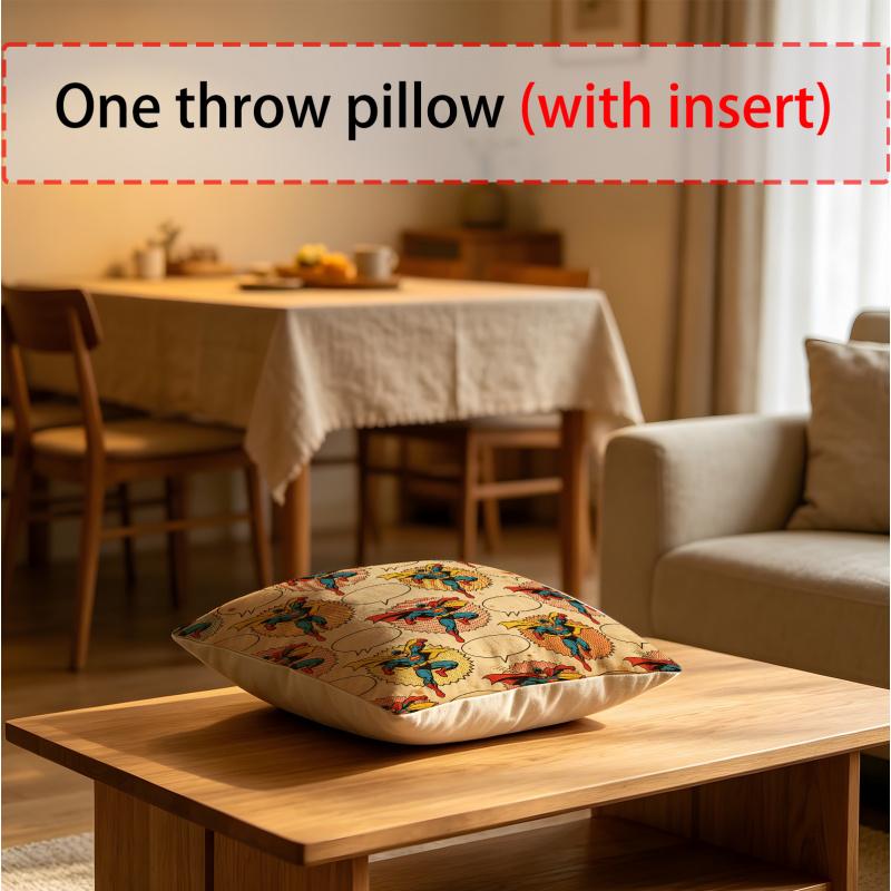 Marvel Superhero Throw Pillow With Insert Hero Art Print 18.18 Inch Soft Cushion For Sofa Bed Indoor Ornament