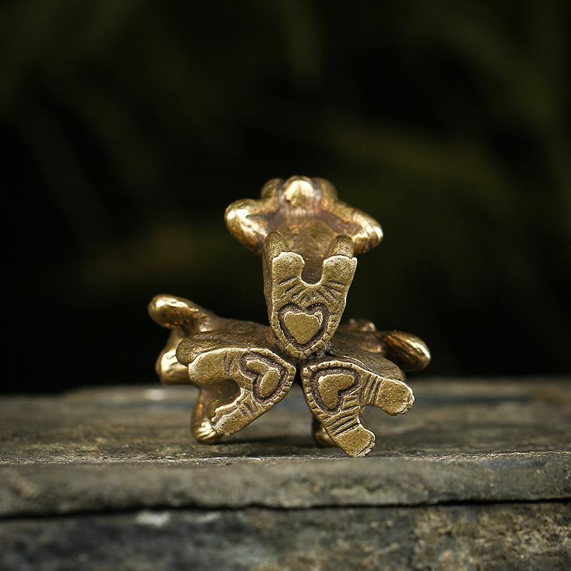 Винтажная однотонная медная бронзовая скульптура «Три обезьяны», чай, домашнее животное, аксессуары для домашнего декора, бронзовые фигурки обезьян, миниатюрные фигурки, декор для стола