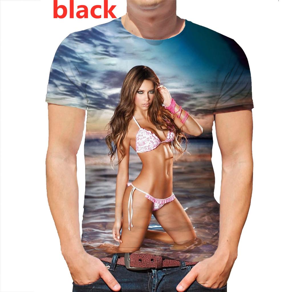 Мужская и женская креативная модель бикини Passion Beach с 3D принтом, забавная футболка с коротким рукавом