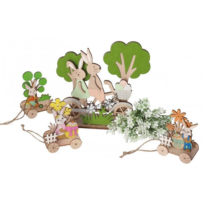 EASTER BUNNY WOODEN DECORATION FIGURE