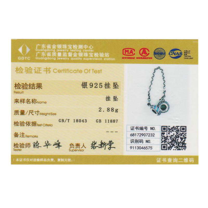 BAMOER Настоящее 100% Стерлинговое Серебро 925 пробы Розовый и Синий CZ Круглая Защитная Цепочка Подвеска Подходит Браслет