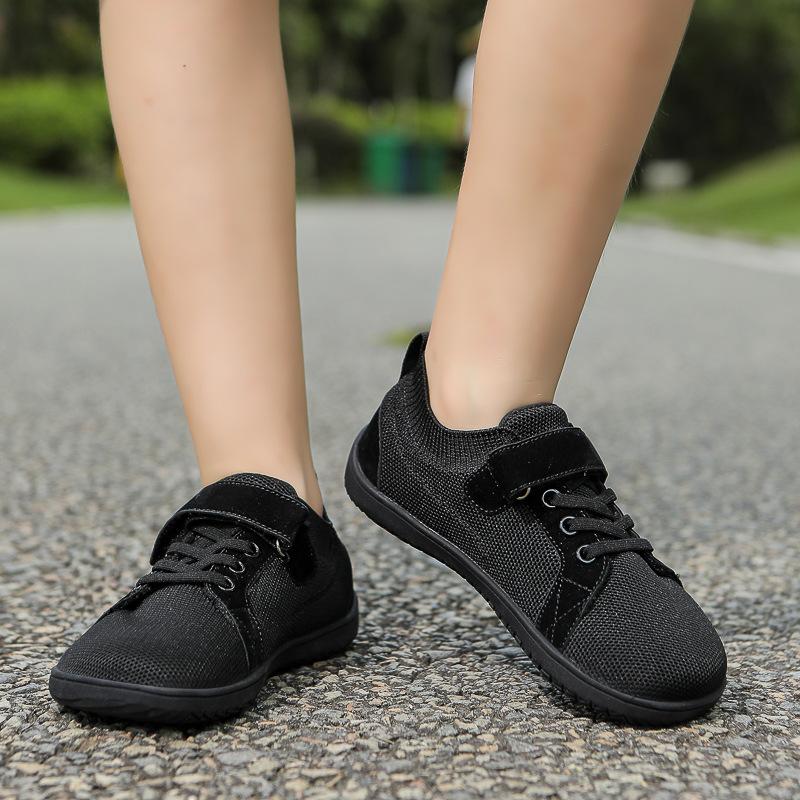 Kids Wide Toe Sports Shoes Breathable Barefoot Walking Shoes Children Elastic Casual Sneakers Outdoor Trainers Non-slip