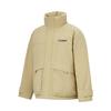 Lining Hot Pot Down Series Solid Color Stand Collar Windproof 600 Fill Casual Loose Short Winter Down Jacket Unisex Outerwear Khaki AYMU503-3