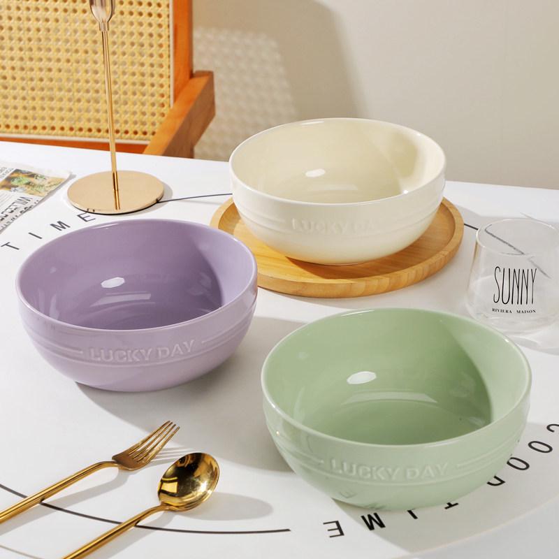 8-Inch Nordic Ceramic Soup Tureen - Large Capacity Noodle Bowl, 2024 Design