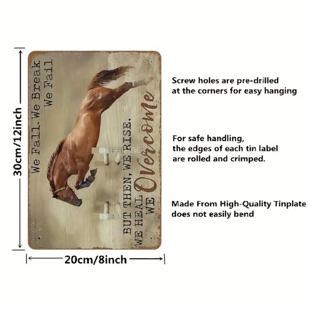Винтажная вдохновляющая металлическая табличка с изображением лошади — многофункциональная железная настенная панель с предварительно просверленными отверстиями, декор для дома, гаража и фермы.