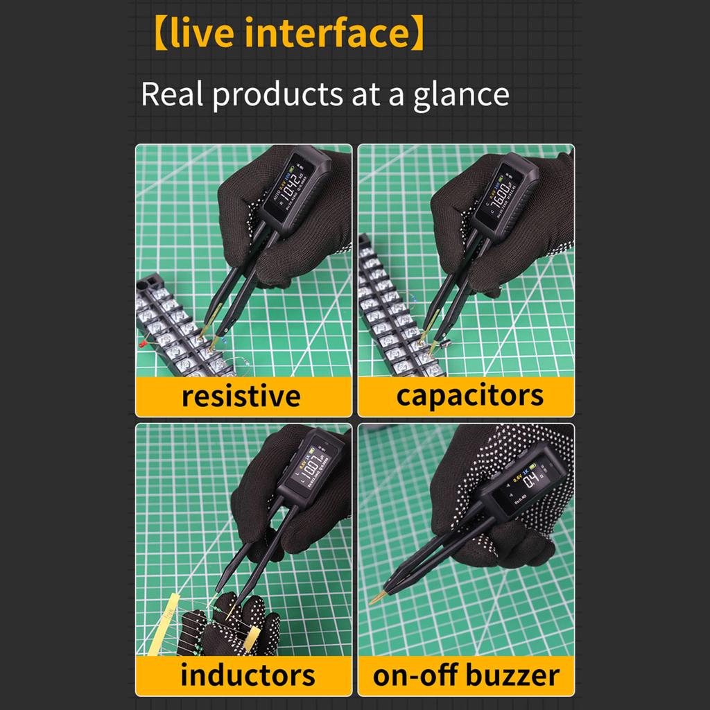 LCR-метр Пинцет 10 кГц Цифровой Мультиметр Тестер с OLED-дисплеем для Индуктивности Емкости Сопротивления Диода Переключатель