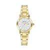 Городские металлические золотые тона из нержавеющей стали с белым циферблатом Кварцевые женские часы D31186MPI