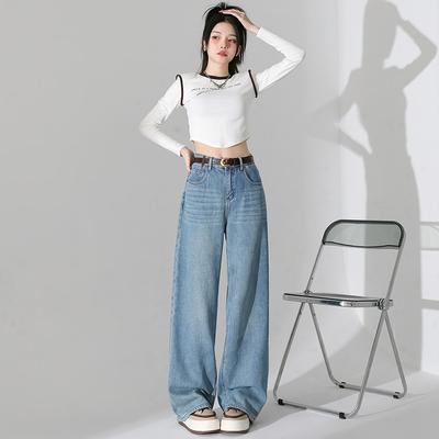 Новый весенний стиль Прямые брюки Широкие брюки Женские джинсы Брюки