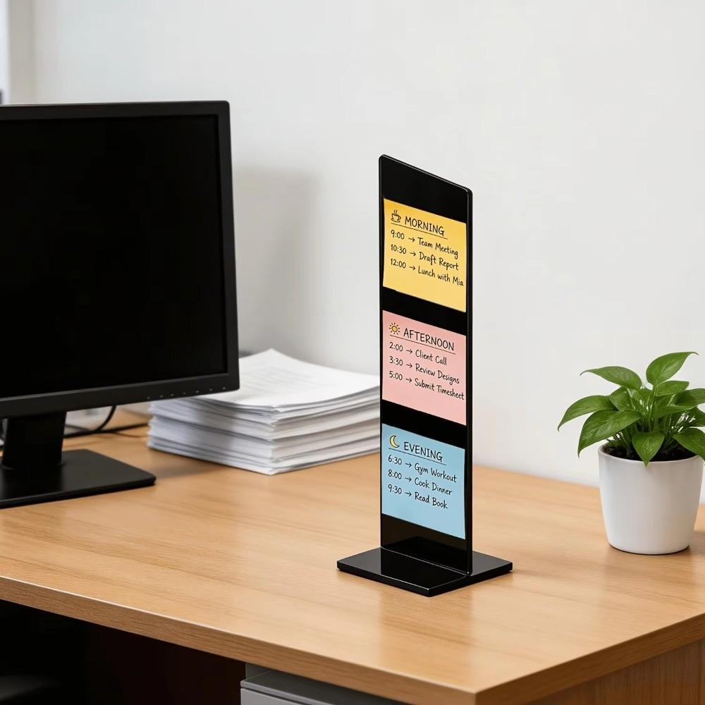Acrylic Sticky Note Holder Stand Clear Note Display Organizer Desk Message Board Desktop Use