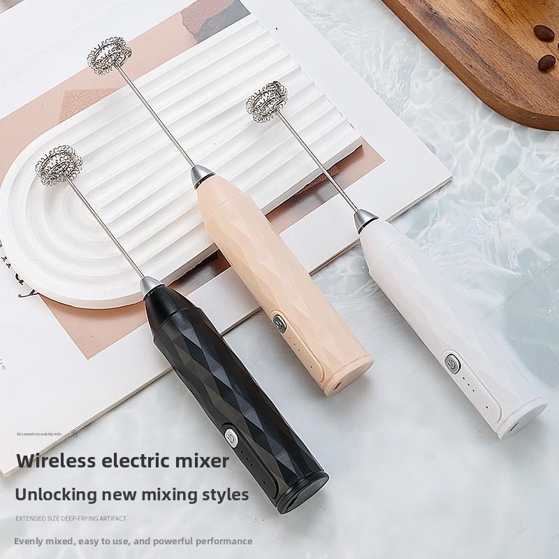 Cross-Border New Style Rechargeable Stainless Steel Plastic Modern Minimalism Milk Frother Coffee Whisk Stirring