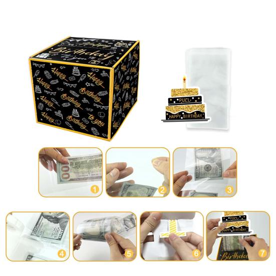 Копилка для денег на день рождения, сделай сам, креативный сюрприз, подарочная коробка на день рождения, незабываемый держатель для денежного подарка для вечеринки