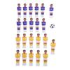 Foosball Soccer Table Football Men Player Replacement Parts with 11 Purple 11 Yellow Foosball Player