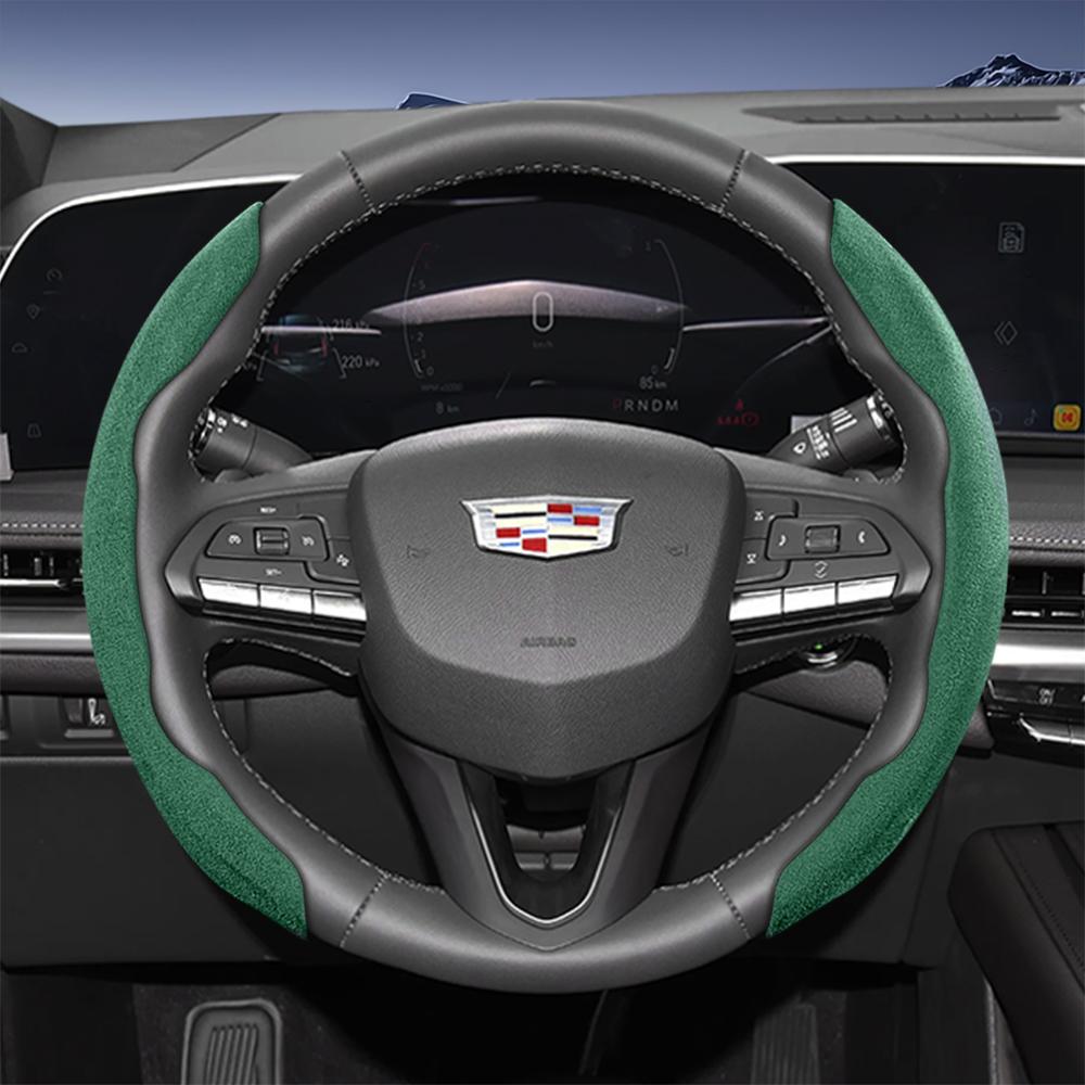 Подходит для чехла рулевого колеса Cadillac Sports из замши с раздельной защелкой для таких моделей, как Escalade, Lyriq, Xt5, Xt4, Xt6, Ct5, Ct4, Celesti