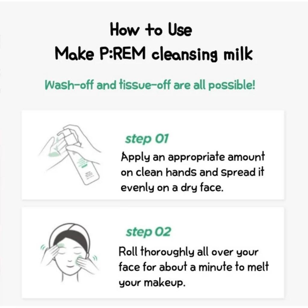 [Make P:rem] Safe Me Releif Moisture Cleansing Milk 200ml / 500ml