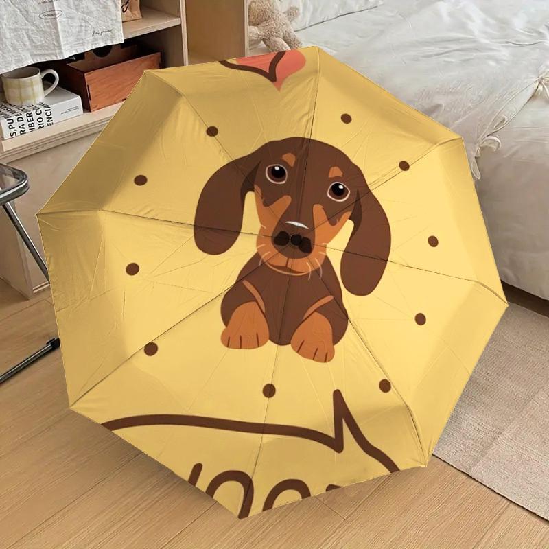 1pc Dachshund Love Umbrella with Plastic Handle,Suitable for All Seasons Home Travel Outdoor UmbrellaDD327