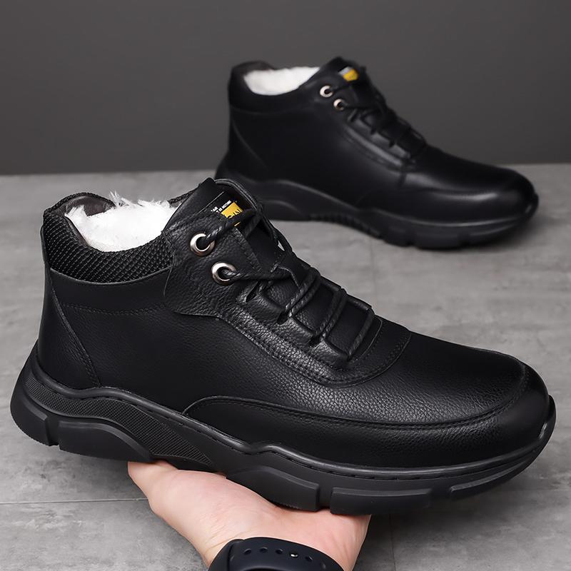 Модные новые мужские зимние ботинки, низкие, повседневные, нескользящие, теплые, для снега, удобные ботинки для ходьбы на открытом воздухе для мужчин, модные кроссовки