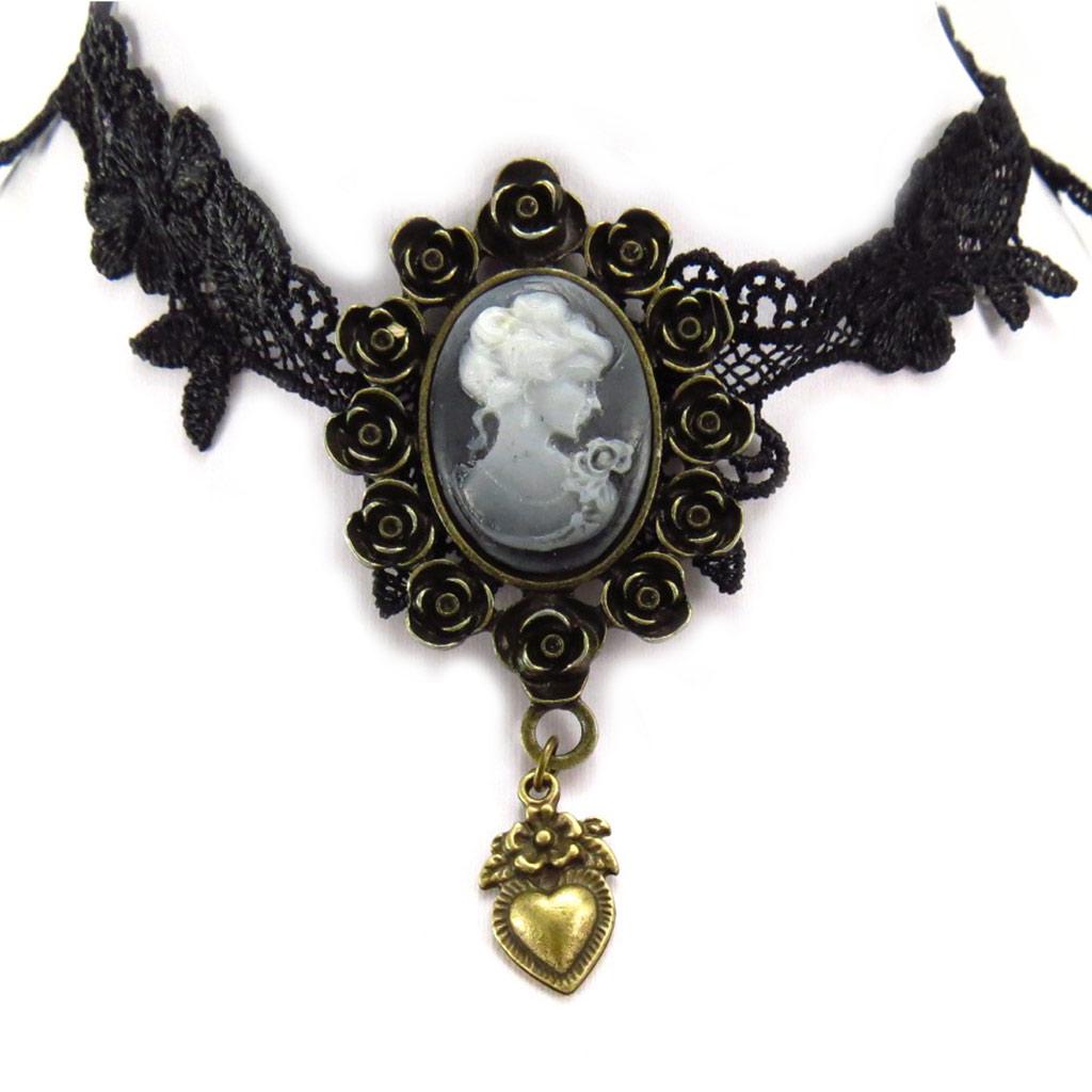 Les Trésors De Lily [K6576] - 2 дизайнерских чокера "Courtisanes" красный черный (кружево)