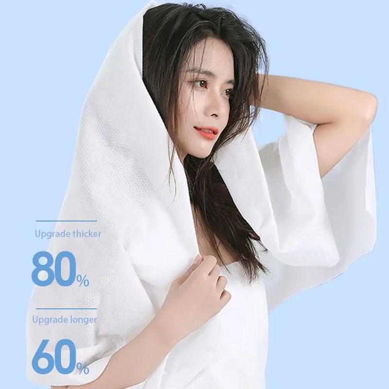 1 шт. Банное полотенце Утолщенное и Увеличенное Одноразовое Портативное Индивидуальная Упаковка 70x140см Спрессованное Нетканое Быстросохнущее