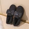 2025 Winter New Cotton Shoes Home Cotton Slippers Piled Thickened Fluffy Shoes Warm Internet Celebrity Bow Cotton Mop