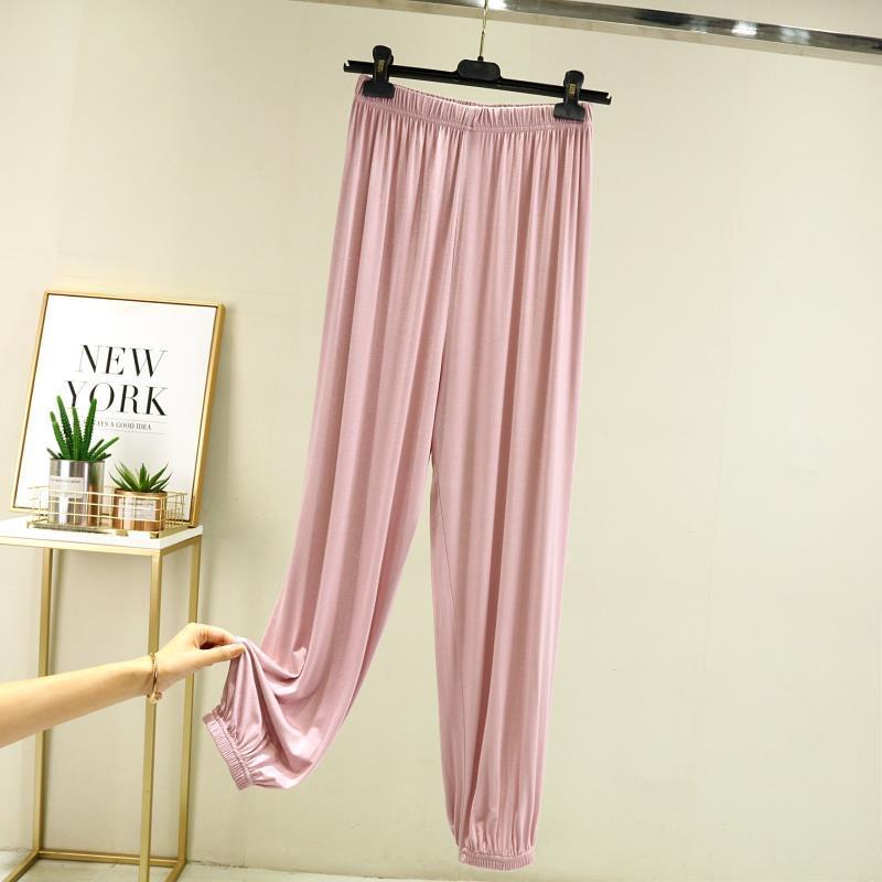 Женские однотонные прямые брюки с карманами, зауженные брюки, широкие брюки с эластичной резинкой на талии, повседневные свободные брюки, повседневные брюки для йоги для отдыха