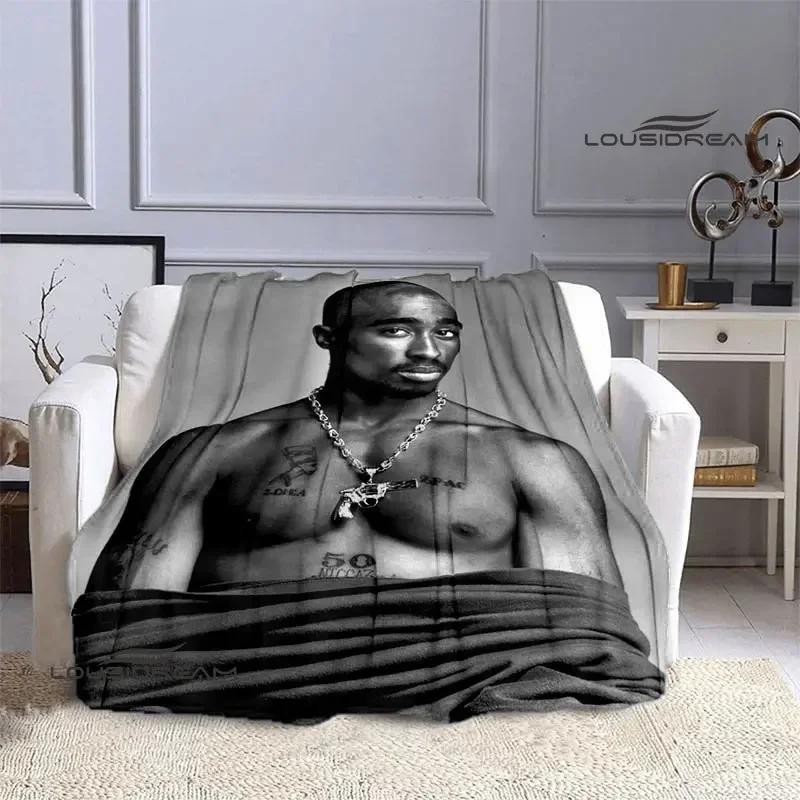 2Pac Хип-Хоп Певец Ретро Печать Одеяла Модные Постельные Одеяла Теплое Красивое Одеяло Подарок на День Рождения