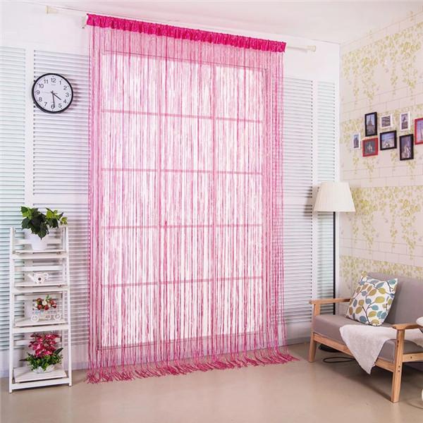 String Curtain Shiny Tassel Line Curtains Window Door Divider Drape Living Room Decor Valance Glitter Door String Curtain