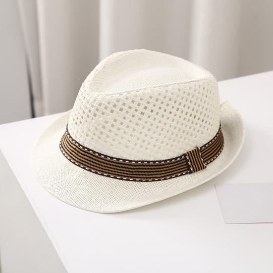 Summer Straw Sun Hat Breathable Woven Material UV Protection Hat with Wide Brim Versatile Summer Accessory