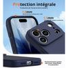 Coque pour iPhone 18 Pro, Silicone Liquide Protection Slim Anti-Rayures Antidérapant Bleu Marine