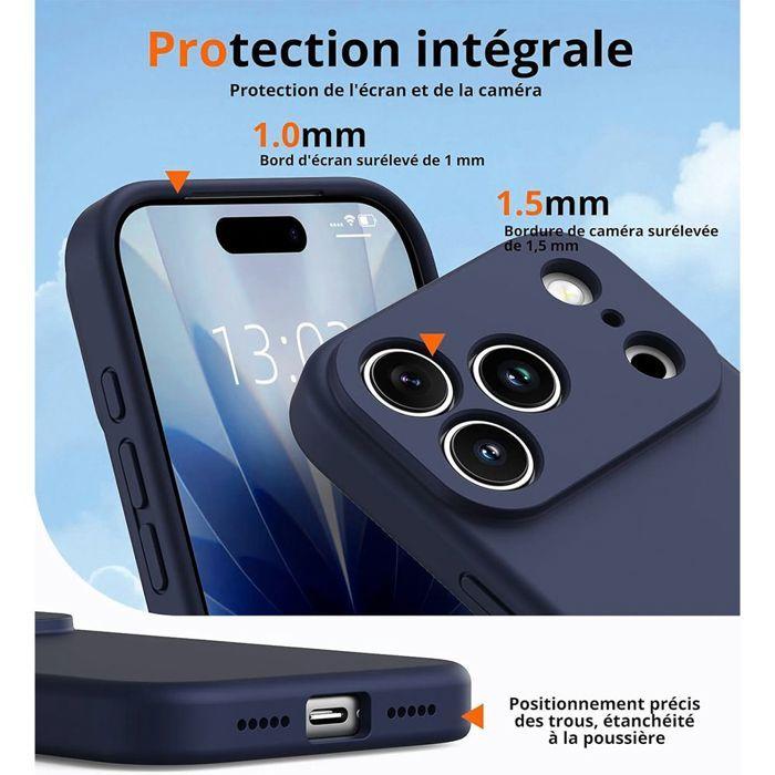 Coque pour iPhone 18 Pro, Silicone Liquide Protection Slim Anti-Rayures Antidérapant Bleu Marine
