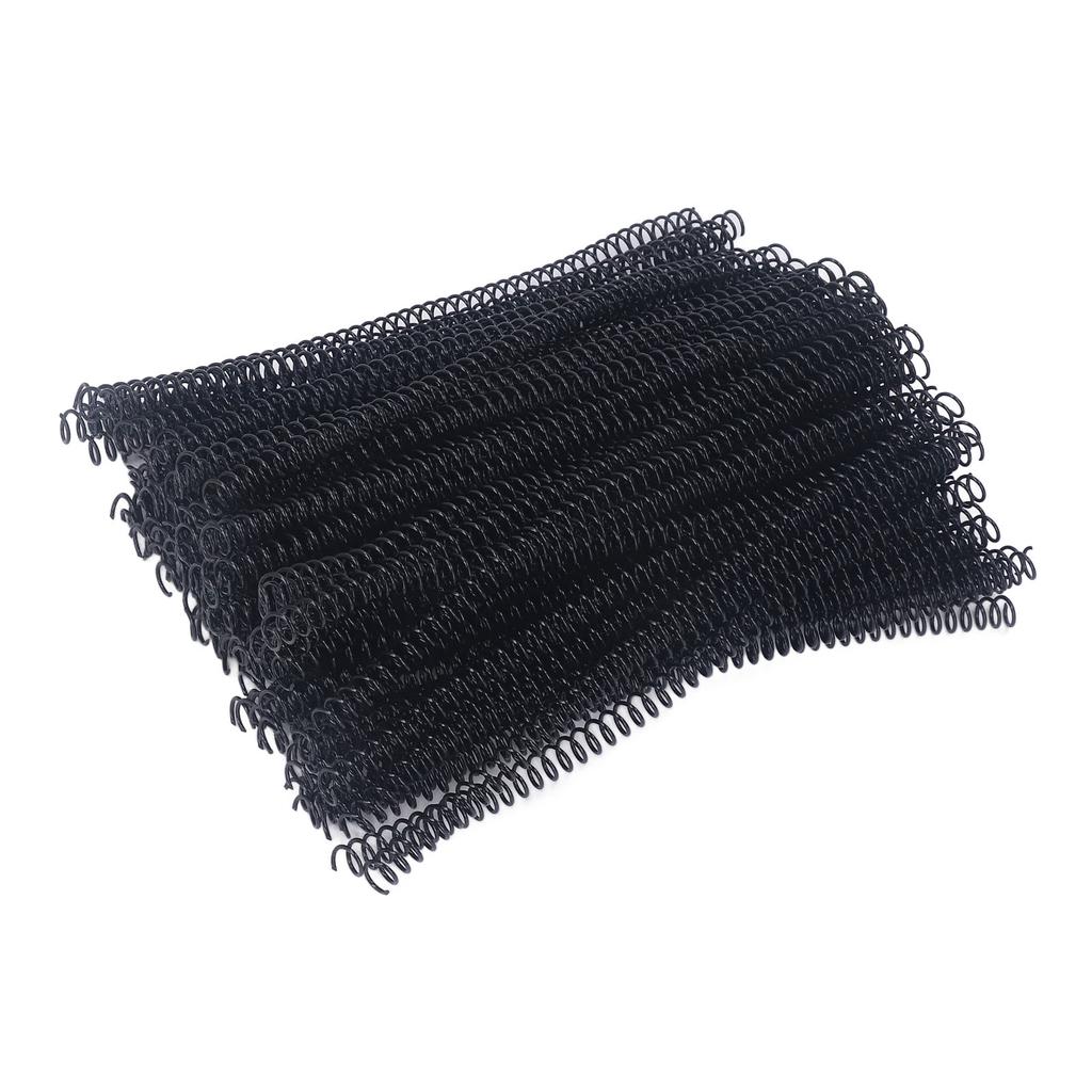 100Pcs Spiral Binding Coils Plastic Dia 9.5mm 3 8in 48 Teeth 4:1 Ratio 75 Sheet Capacity for A4 Paper Black