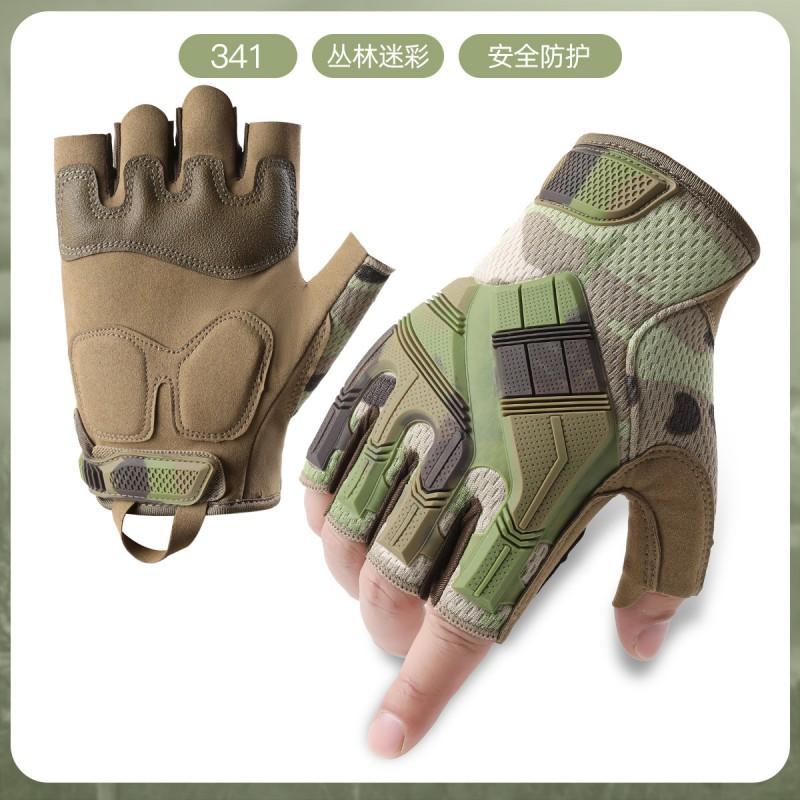 Tactical Cycling Gloves Mountain Biking Outdoor Training Breathable Anti-Slip Durable Half-Finger Glove In Microfiber