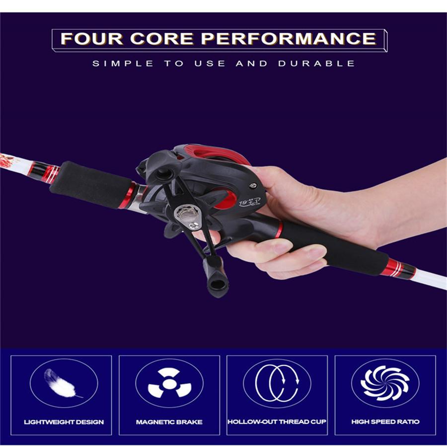 FTK Рыболовная катушка с шарикоподшипником из нержавеющей стали 19+1BB и магнитной тормозной системой для ловли в соленой и пресной воде, 8.1:1