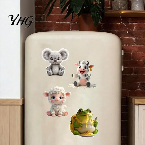 Animal Fridge Decor Acrylic Refrigerator Magnet, Cow Sheep Koala Frog Seal Durable Magnetic Decoration for Lockers Whiteboards Metal Surfaces