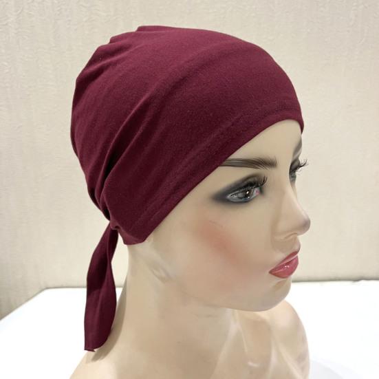 Ethnic Style Top Hat Solid Color Knotted Design Breathable Lightweight Headscarf Hat Outdoor Activities Headwear