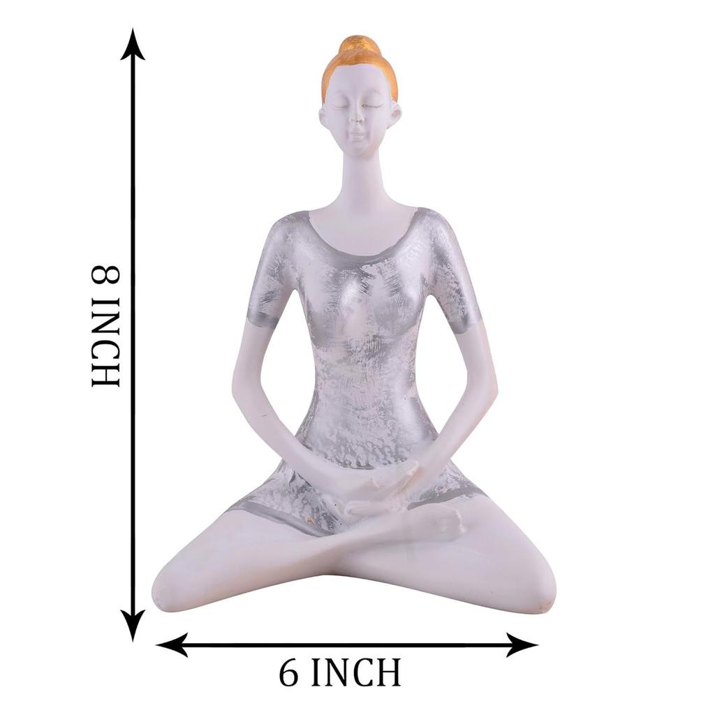 Yoga Lady Home & Office Decor Resin Fantasy Showpiece ,Multicolor