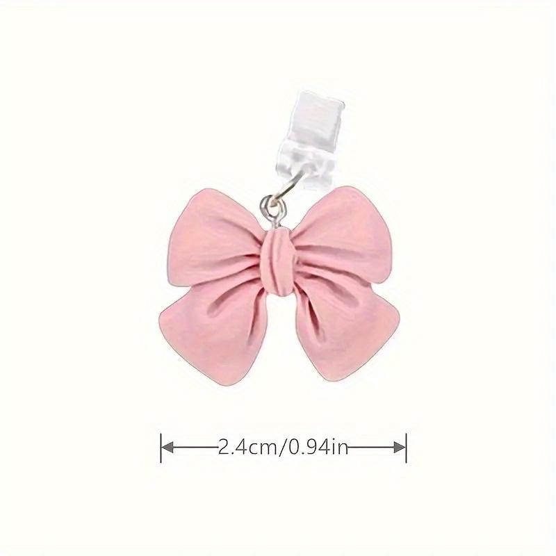 1pc Silicone Dust Plug with Bow-Knot Charm for IPhone, Type-C Ports - Protective Phone Accessory