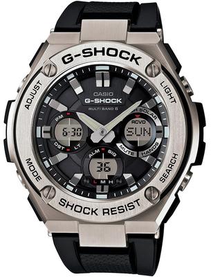 Солнечная международная модель Модель как японская модель G-SHOCK G-SHOCK Радиоуправляемые часы, G-STEEL, Аналогово-цифровые, GST-W110-1A / GST-W110-1AER,