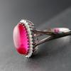 925 Silver Ring Inlaid Red Corundum Handmade Sterling Silver Ring