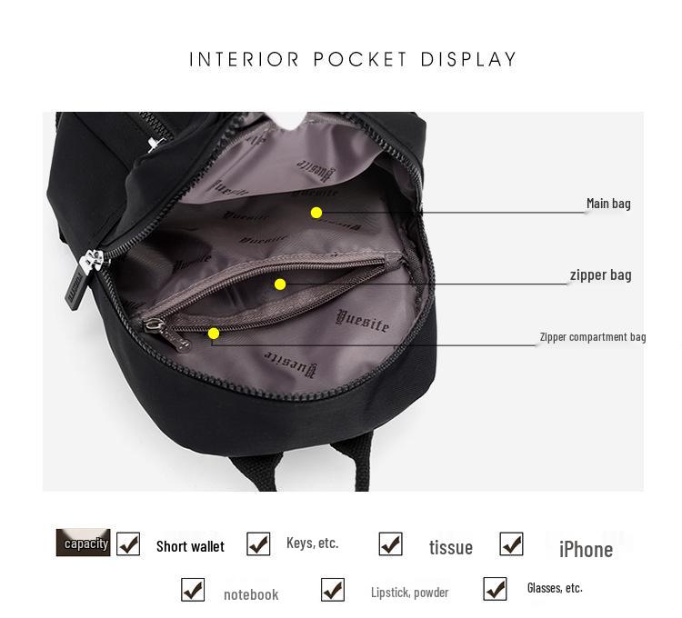 Женский мини нейлоновый повседневный рюкзак - Модная школьная и дорожная сумка