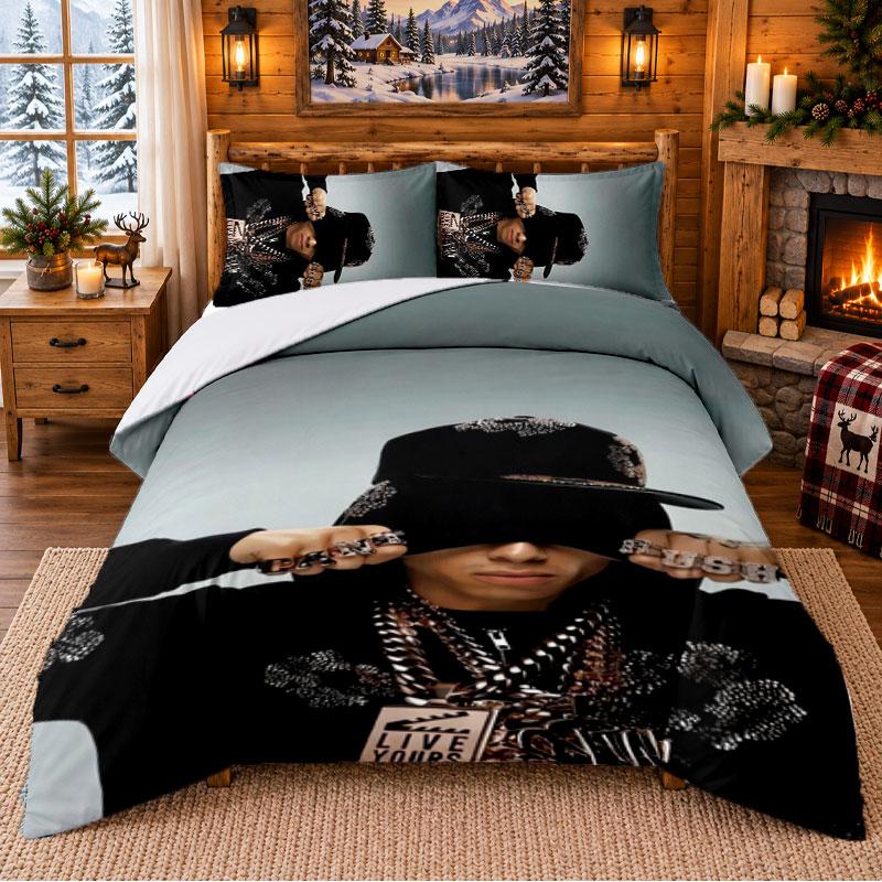 Central Cee Pattern Bedding 3Pcs Set Bed Sheet And Pillowcases For Indoor Bedroom