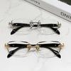 Fashion And Luxurious Photochromic Myopia Glasses Frameless Cut Edge High-End Metal Frame Blue Light Blocking Eye Protection