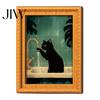Decorative Magnetic Frames for Dorm Room Funny Wooden Fridge Magnets Frame, Retro Cute Cat in Bathroom Minimalist Gallery Refrigerator Locker