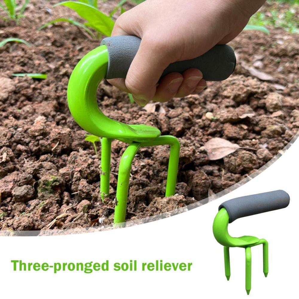 Стальной садовый коготь, инструмент для разрыхления почвы, трехзубый инструмент для удаления почвы, домашний сад