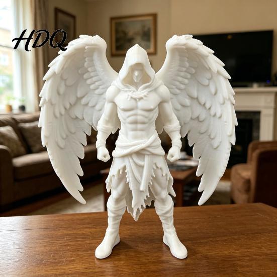 Маленькое настольное украшение 3D-печать Статуэтка Темного Ангела Готическая Фигурка с капюшоном Детализированная