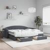 VidaXL Daybed with Trundle Bed and Drawers, Sofa Bed with Storage, Guest Bed, Bedroom Living Room Furniture, Modern, 3197374