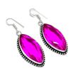 Розовый рубиллит драгоценный камень 925 стерлингового серебра подарочные ювелирные изделия серьги 2.17" O3d91